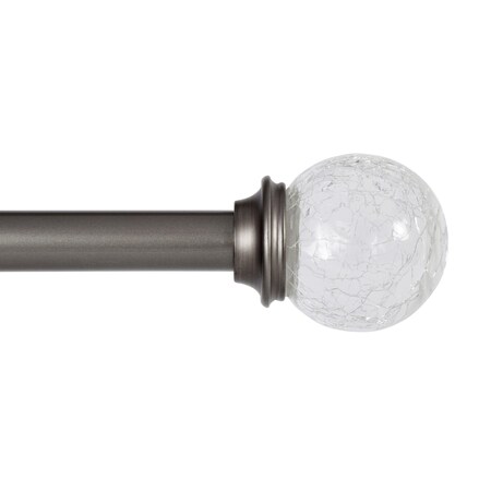 Kenney Mfg Kenney Walden 1" Premium Decorative Window Curtain Rod, 90-130", Pewter KN85167
